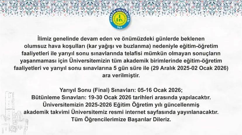 Harran Üniversitesi’nden Dikkat Çeken Karar