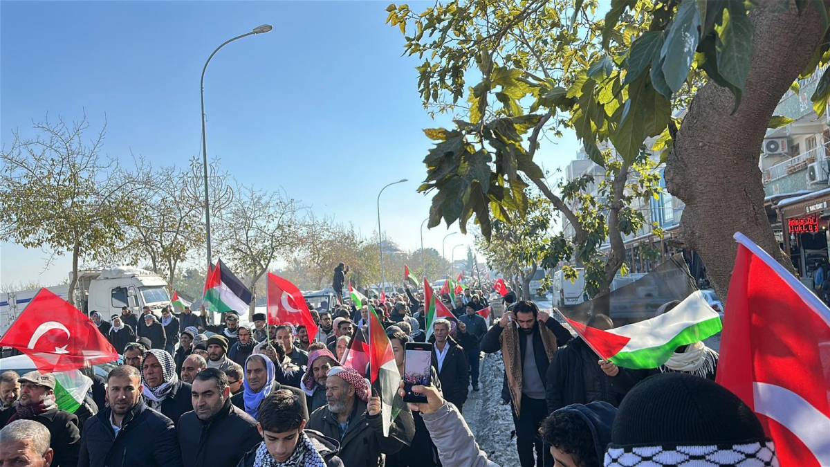 Şanlıurfa Kar Altında Gazze İçin Tek Ses Oldu