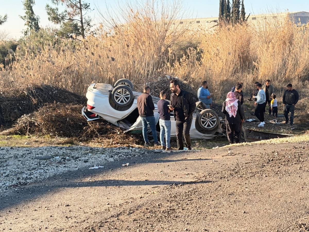 Şarampole devrildi, pamuk saplarına tutundu!