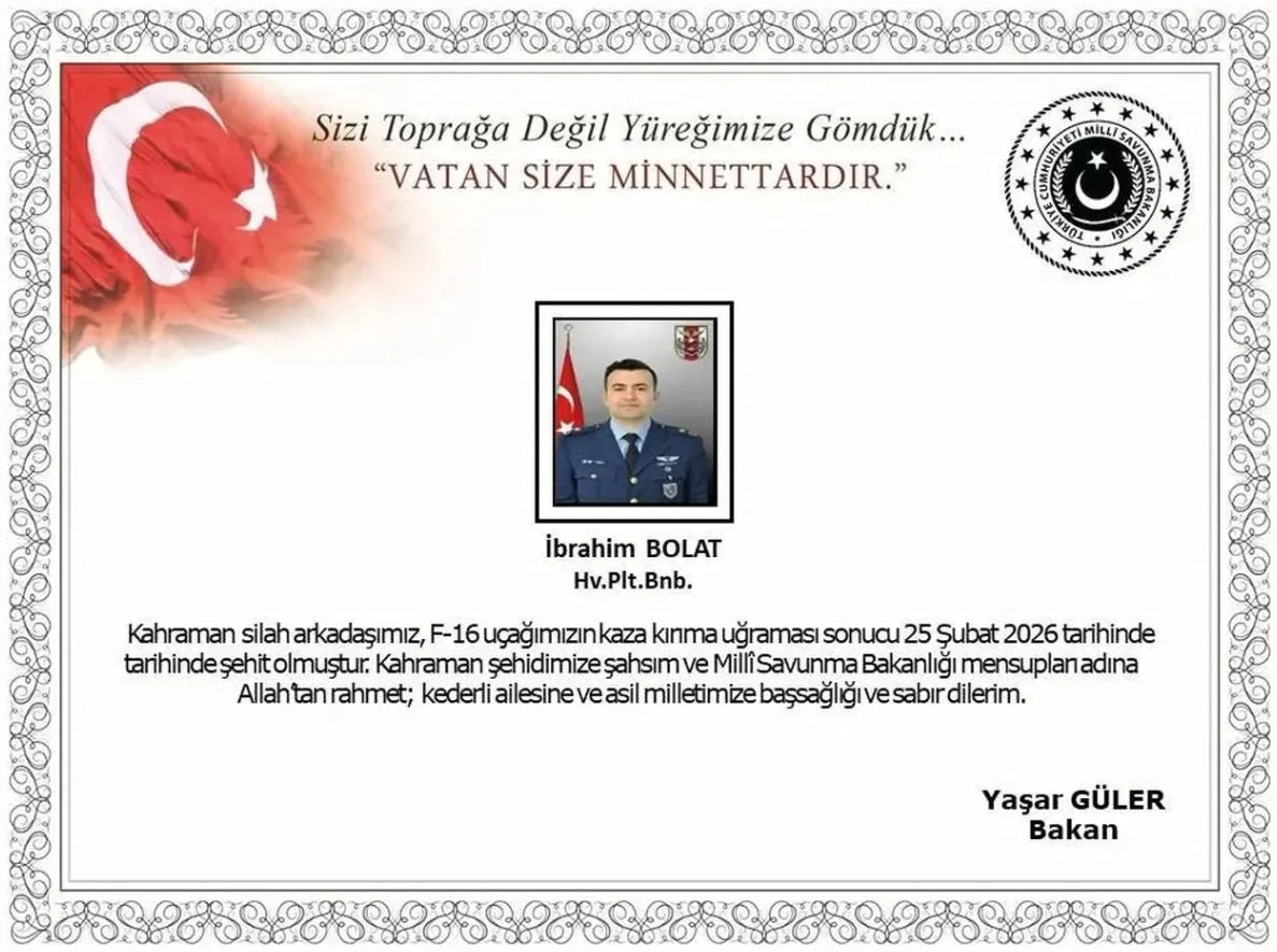 Balıkesir’de uçak düştü: Şehit olan pilot için peş peşe mesaj!