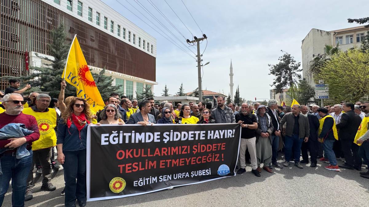 Urfa’da okul saldırısını protesto eden eğitimcilere polis müdahalesi!