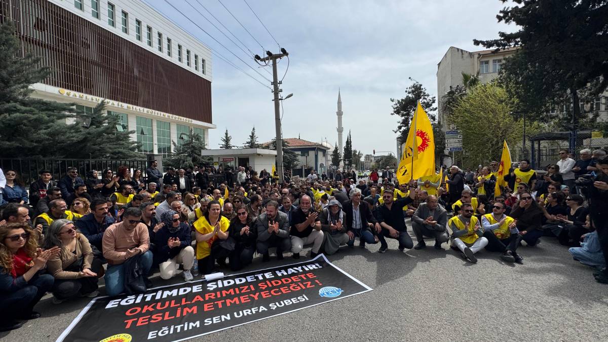 Urfa’da okul saldırısını protesto eden eğitimcilere polis müdahalesi!