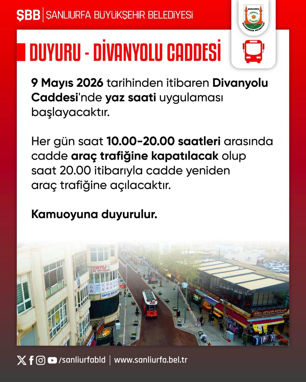 Urfa Divanyolu Caddesi için yaz kararı!