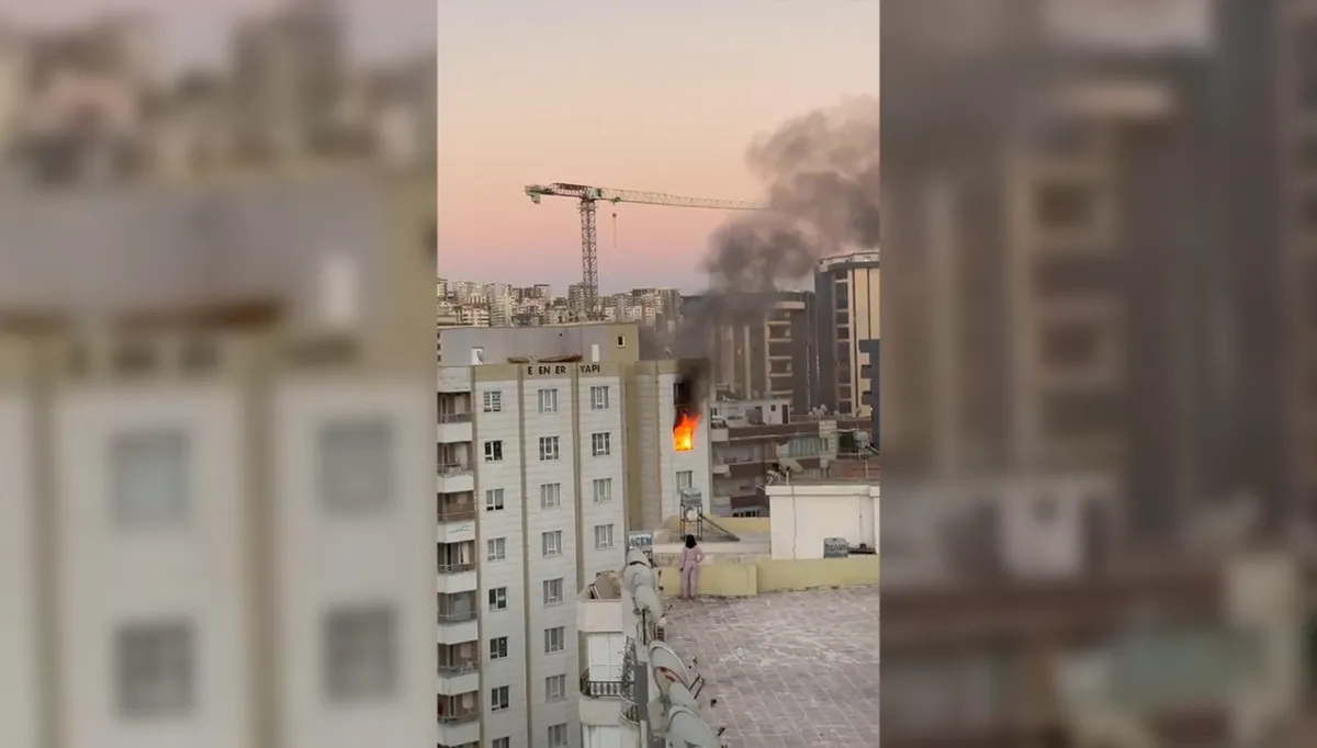 Urfa'da 9 katlı binada korkutan yangın!