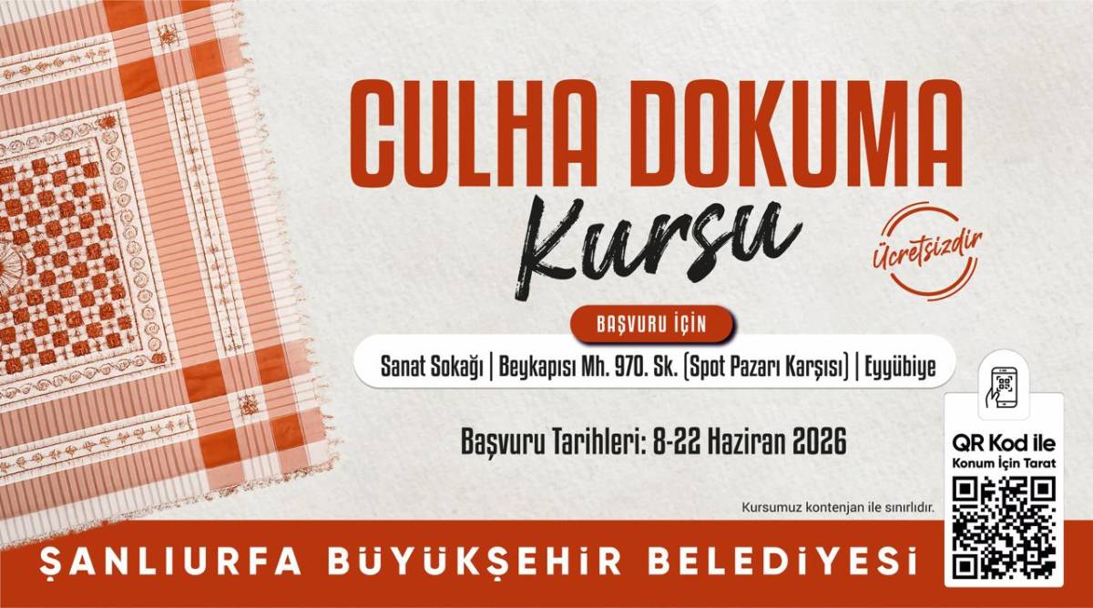 Şanlıurfa Büyükşehir Belediyesi Kültür Kursları İçin Başvurular Başladı