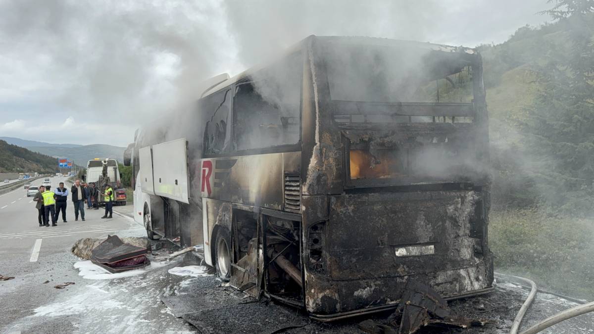 Şanlıurfa’dan Samsun’a giden yolcu otobüsü alev aldı!