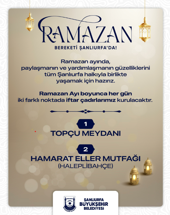 Urfa Büyükşehir’den Ramazan’da İftar Çadırı